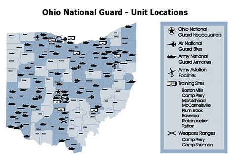 Map of Ohio's military bases