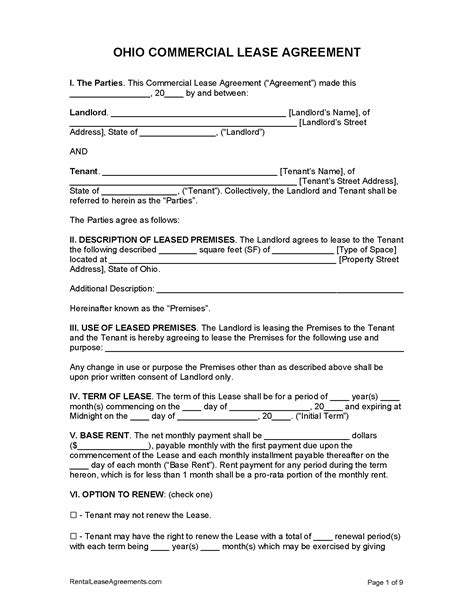 Ohio Rental Agreement Template Sample 7