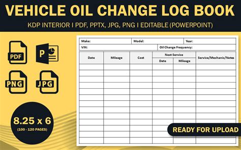 Oil Change Log Excel Template 6