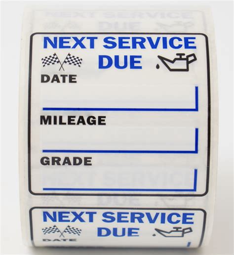 Oil change tracking stickers