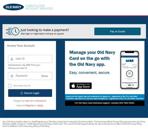 Old Navy Credit Card Account Management