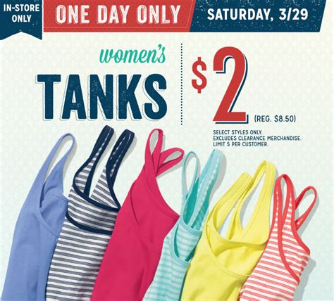 Discounted clothing at Old Navy