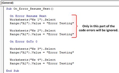 On Error Goto 0 statement