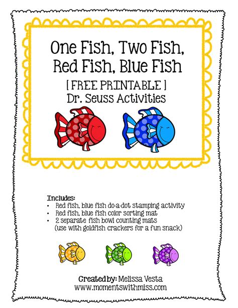 One Fish Two Fish Lesson Plans