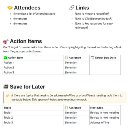 One-on-One Meeting Notes Template