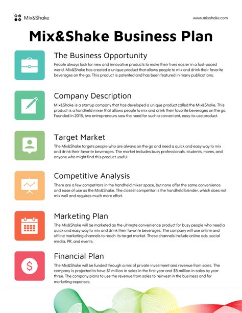 One-Page Business Plan Template