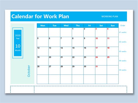 One-Page Calendar for Planning