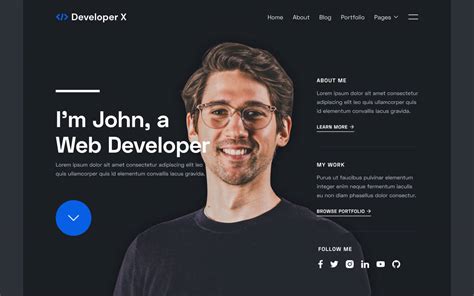 One-Page Developer Portfolio Template