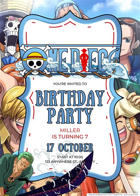 One Piece Character Invitation Template