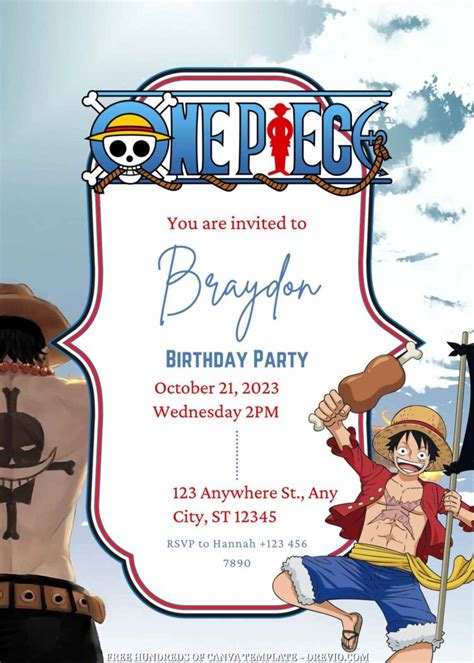 One Piece Cosplay Invitation Template