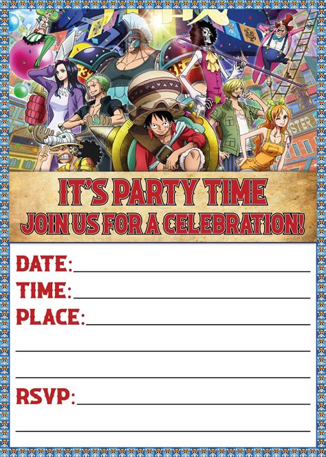 One Piece Invitation Template Design