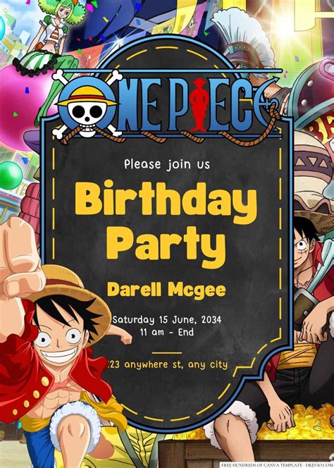 One Piece Invitation Template Design