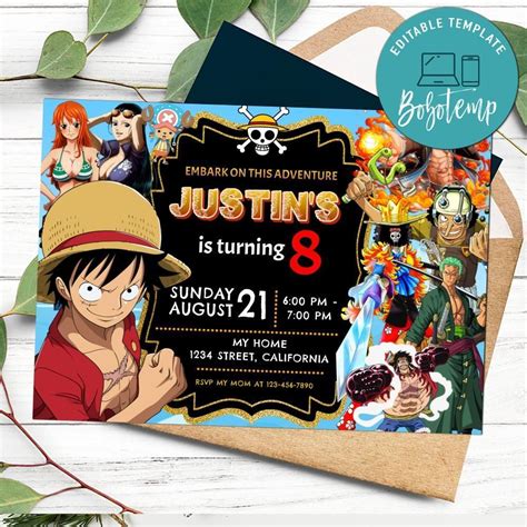 One Piece Party Invitation Template