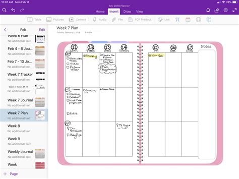 OneNote Planner Template Example 3