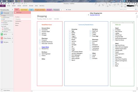 OneNote Project Management Template 1