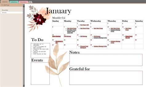 OneNote Bullet Journal Template 1