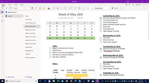 OneNote Bullet Journal Template 3