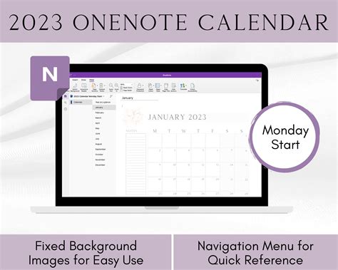 OneNote Calendar Template