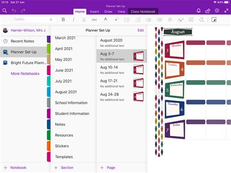 OneNote Calendar Template Gallery Image 5