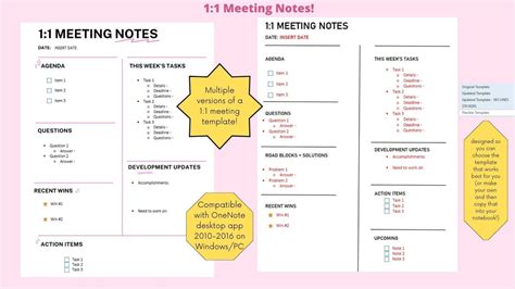 OneNote Meeting Agenda Template 1