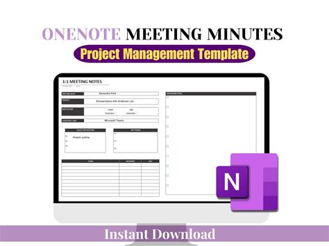 OneNote Meeting Agenda Template 4