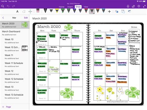 OneNote Planner Organization