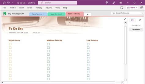 Creating a OneNote Daily Planner Template