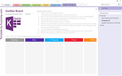 OneNote Template Gallery 6