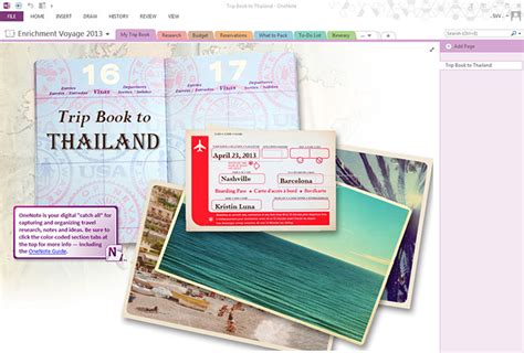 OneNote Travel Planner Template