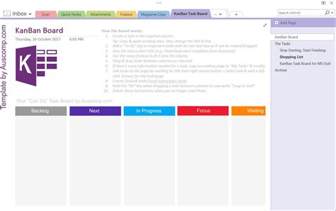 OneNote To Do List Template Layout