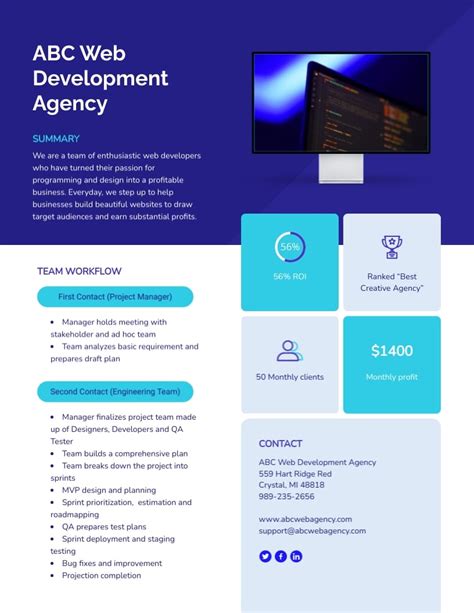 One Pager Template Example 5