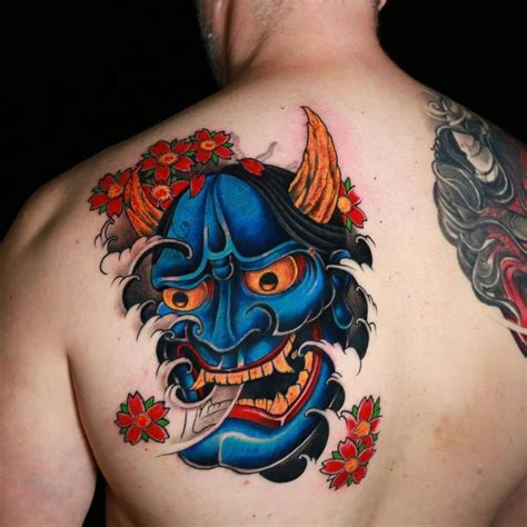 Oni mask tattoo design