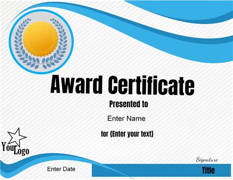 A screenshot of an online certificate maker