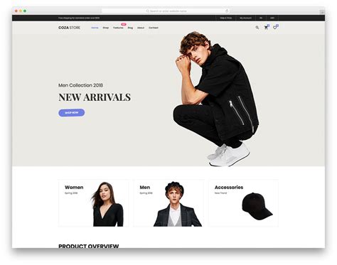 Example of online clothing store template with responsive design and easy navigation