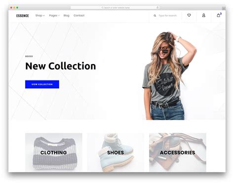 Example of online clothing store template with easy navigation