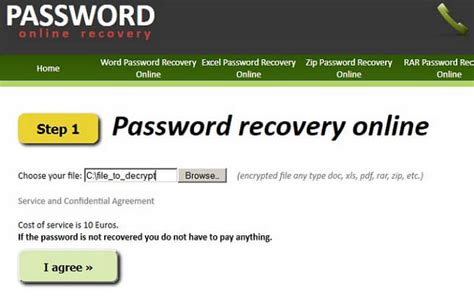 Online password recovery