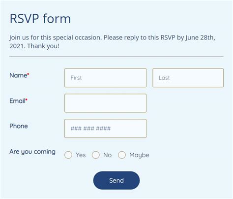 Online RSVP Template