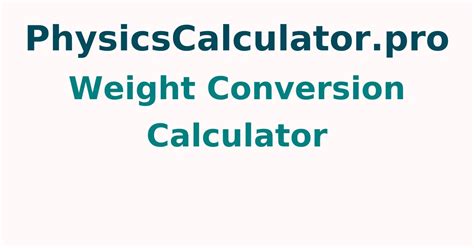 Online weight conversion tools