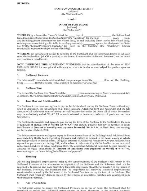 Ontario Sublet Agreement Template 8