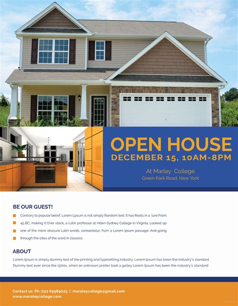 Open House Flyer Template Design