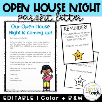 Open House Letter Template