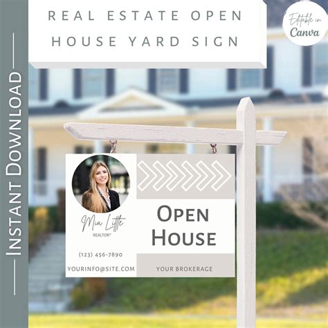 Open House Yard Sign Template