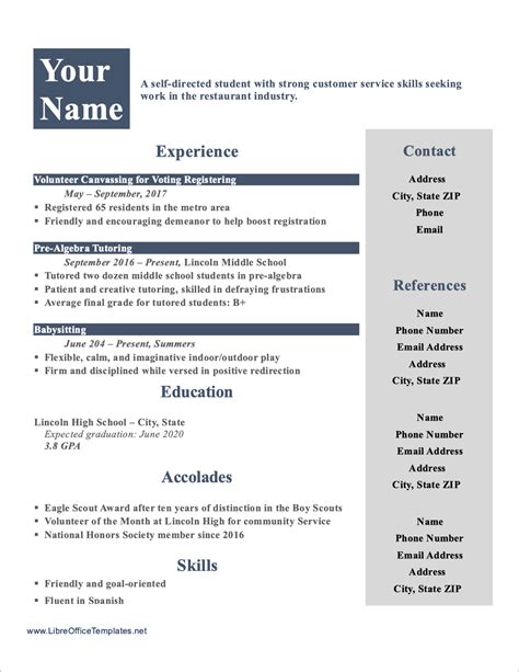 Open Office Resume Template 10