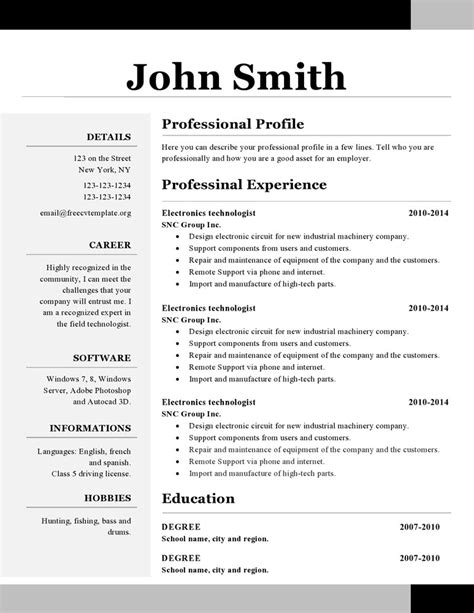 Open Office Resume Template 9