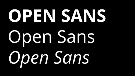 A screenshot of Open Sans font in an Excel spreadsheet