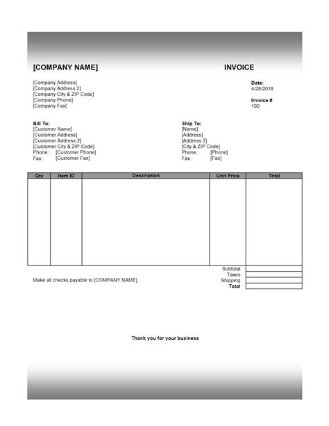 Open Office Invoice Template Types