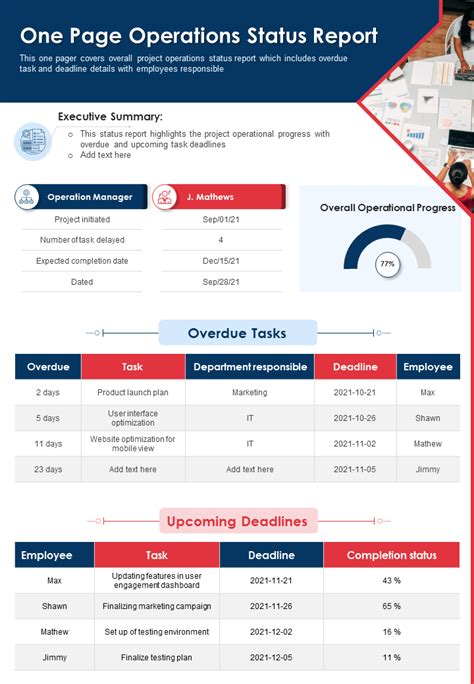 Operational Status Report Template