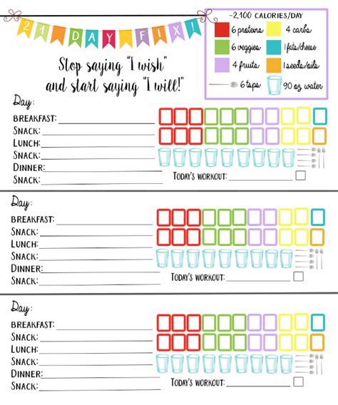 Optavia Tracking Sheets