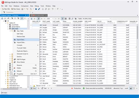 Oracle Data Export