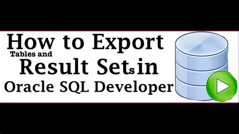 Oracle SQL Developer Export